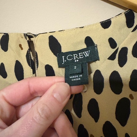 J.Crew Women's Size 2 Leopard Print Knee Length Shift Dress Long Sleeve - Picture 6 of 7